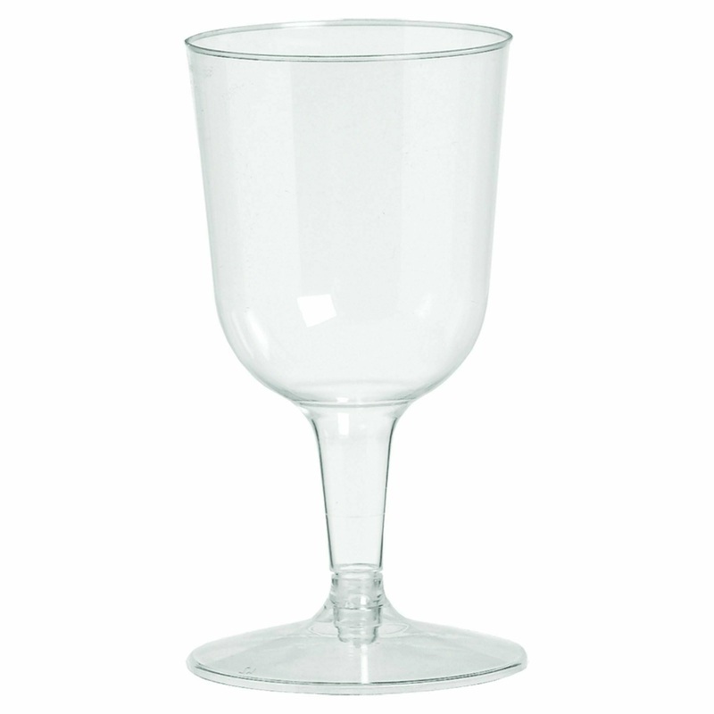 Big Party Pack Clear Plastic Wine Glasses, 5 1/2 oz