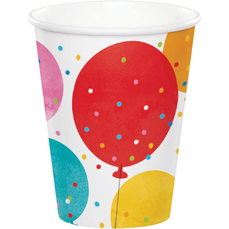 Birthday Confetti Balloons Cups 8ct