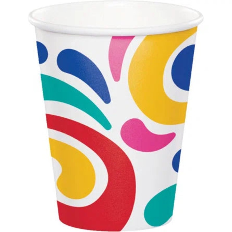 Birthday Swirls Paper Cups 8ct