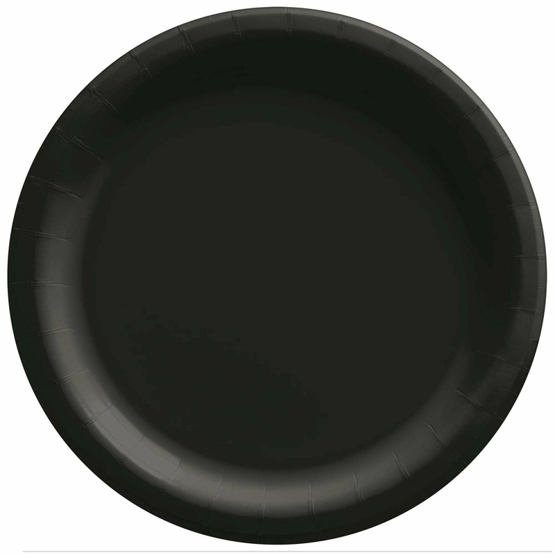 Jet Black - 6 3/4" Round Paper Plates, 20 Ct.