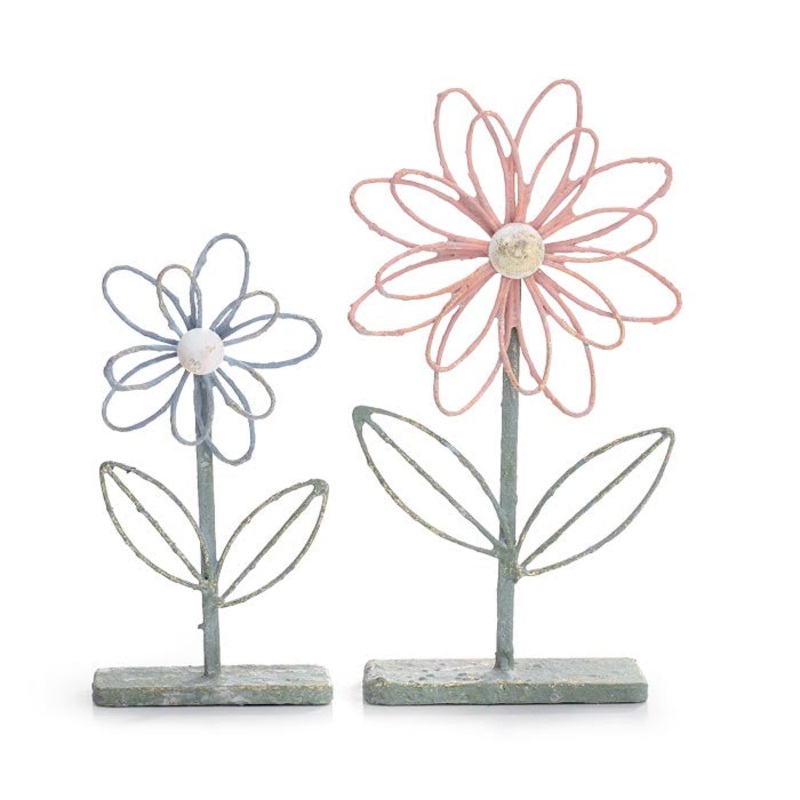 RUSTIC METAL FLOWER SET