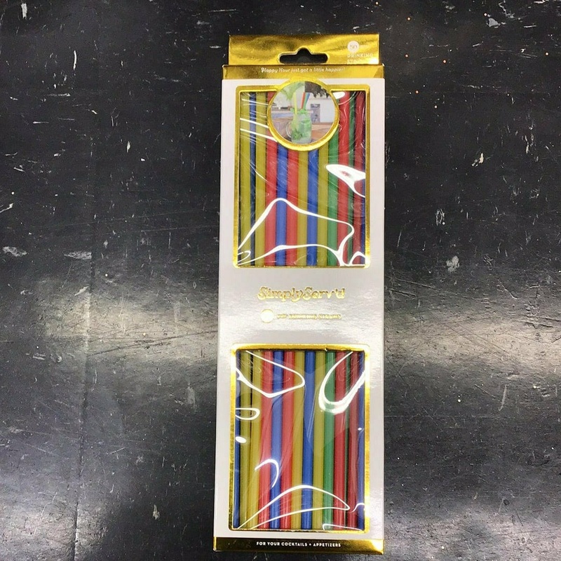 Straw Plastic Assorted Color 50ct