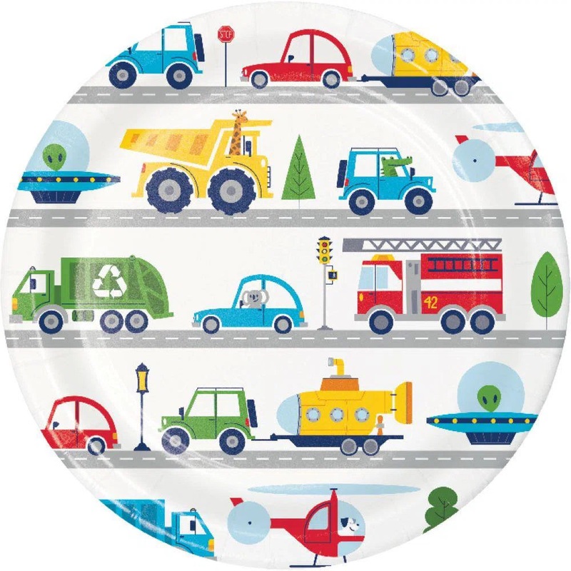 Transportation Time Dinner Plates 8ct