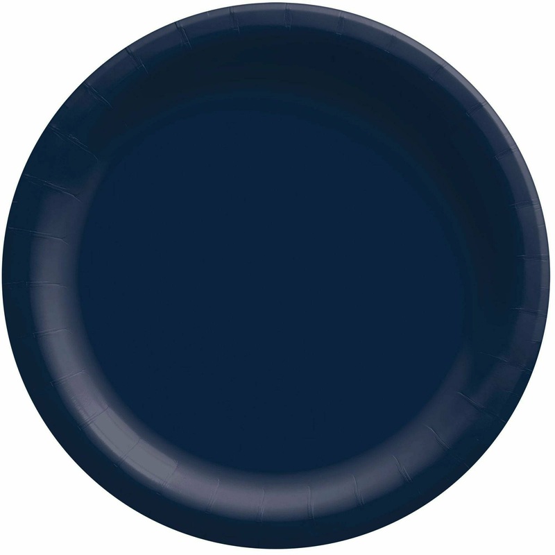 True Navy - 8 1/2" Round Paper Plates, 50 Ct.