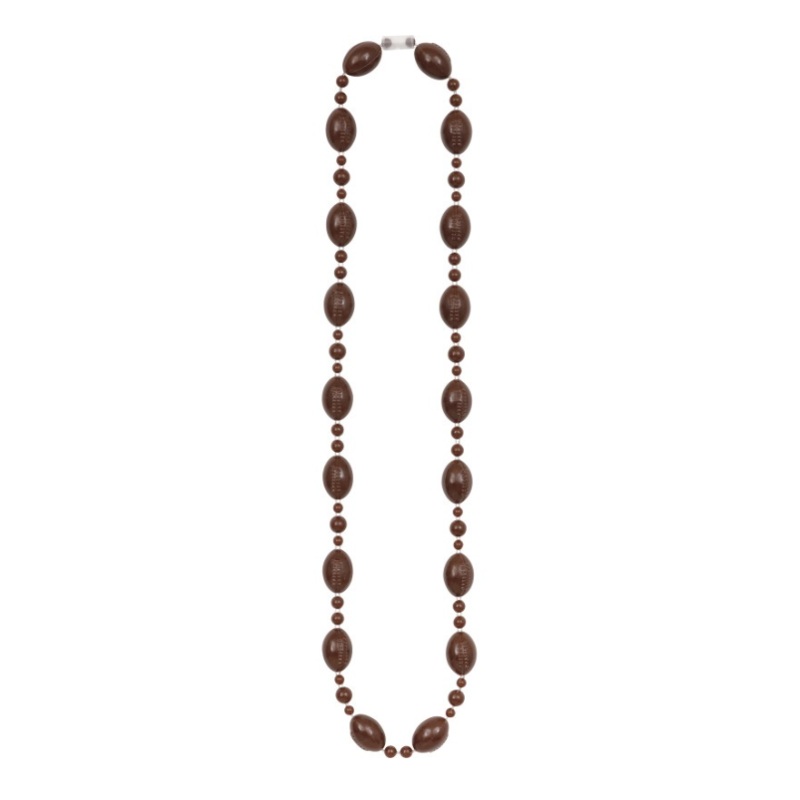 Kickoff Football Brown Beaded Necklace