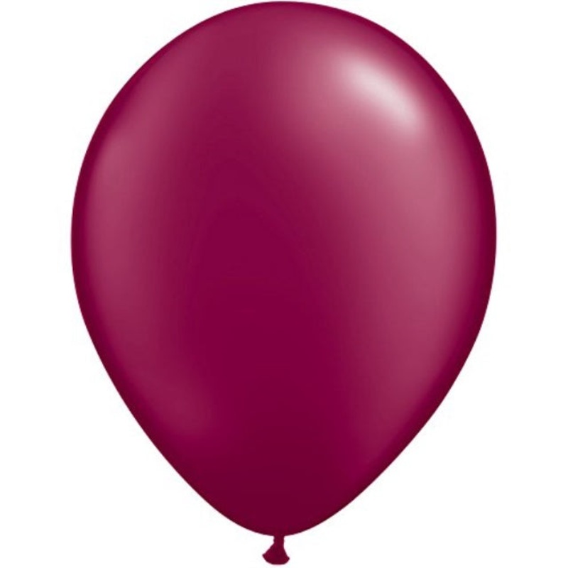 Quarubber 11 Inch Round Plain Rubber Balloon - Pearl Burgundy 100 Count