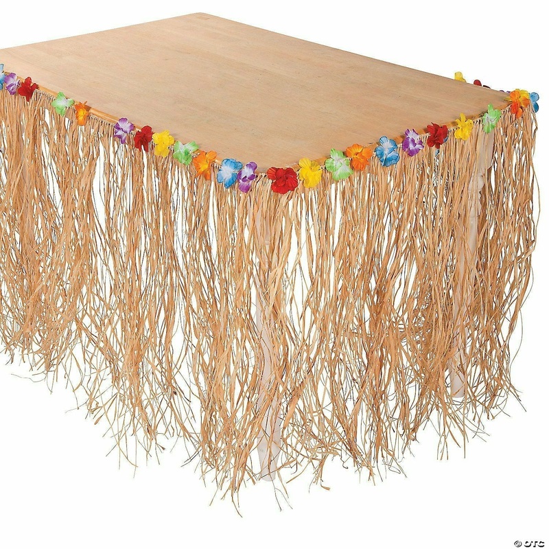 RAFFIA FLOWER TABLE SKIRT
