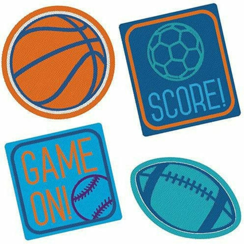 Birthday Baller Embroidered Patches 4ct