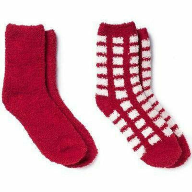 Red & Plaid Fuzzy Socks