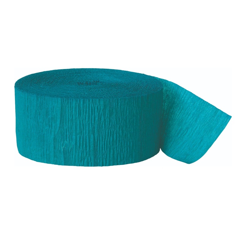 Teal Crepe Paper Party Streamer
