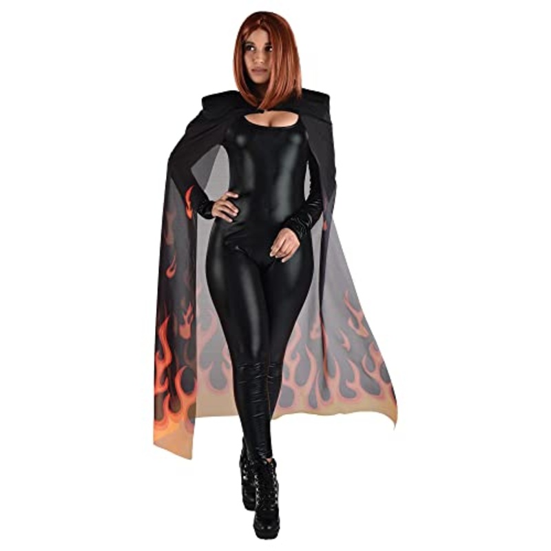 Womens Sheer Flame Cape