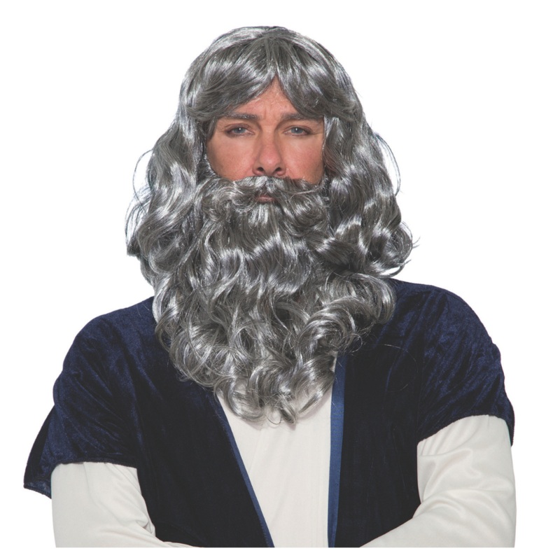 Biblical Wig & Beard Gray