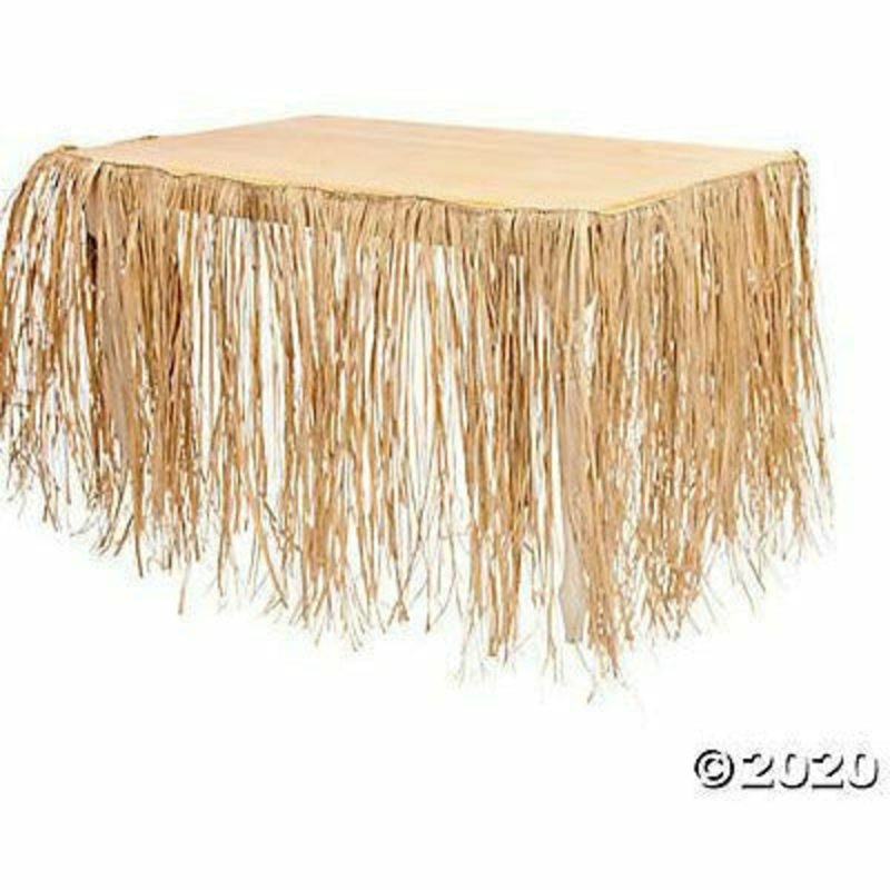 J10 Natural Raffia Table Skirt
