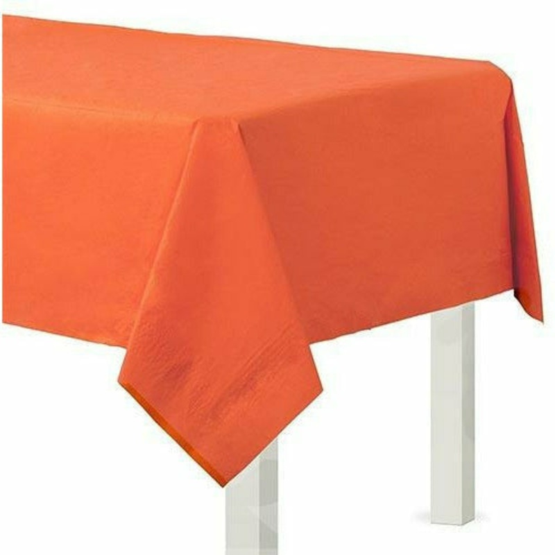 Orange 3-Ply Paper Table Cover, 54" x 108"