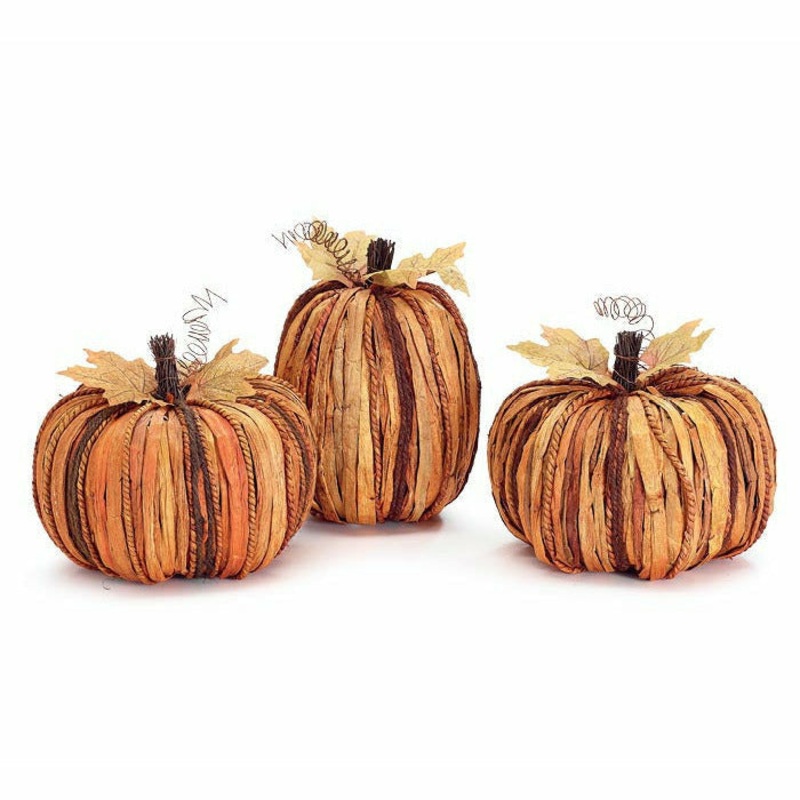 Orange Corn Husk Pumpkins - Individually Sold