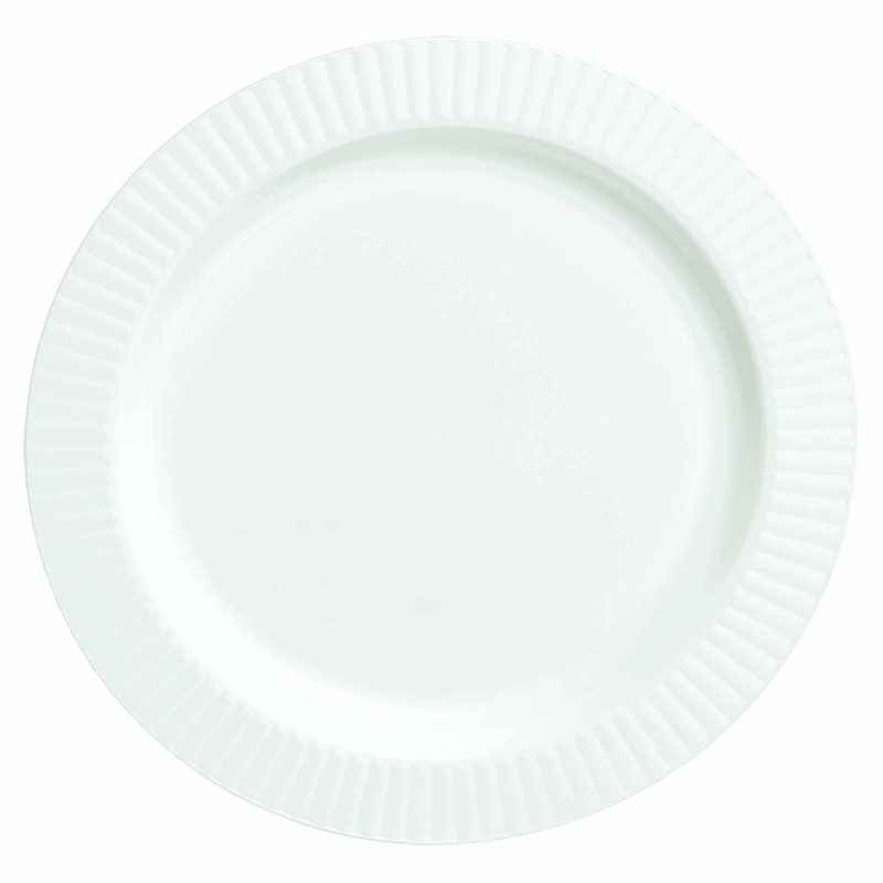 White Premium Plastic Round Plates, 10 1/4"