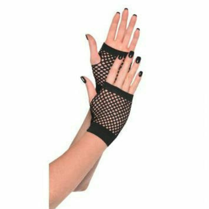 BLACK SHRT FISHNET GLOVES