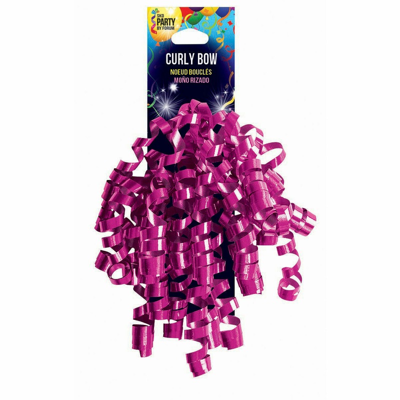 HOT PINK LACQUER CURLY BOW