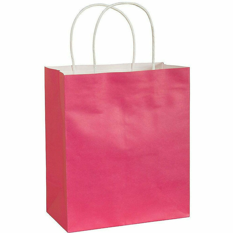 Medium Bright Pink Paper Gift Bag