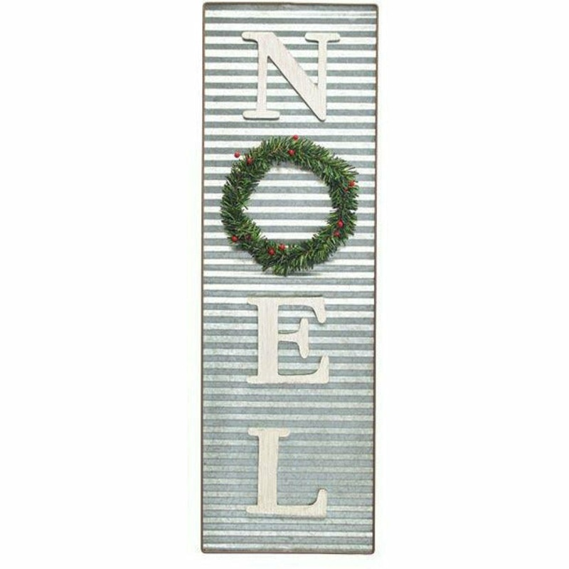 NOEL PORCH SIGN WITH WREATH