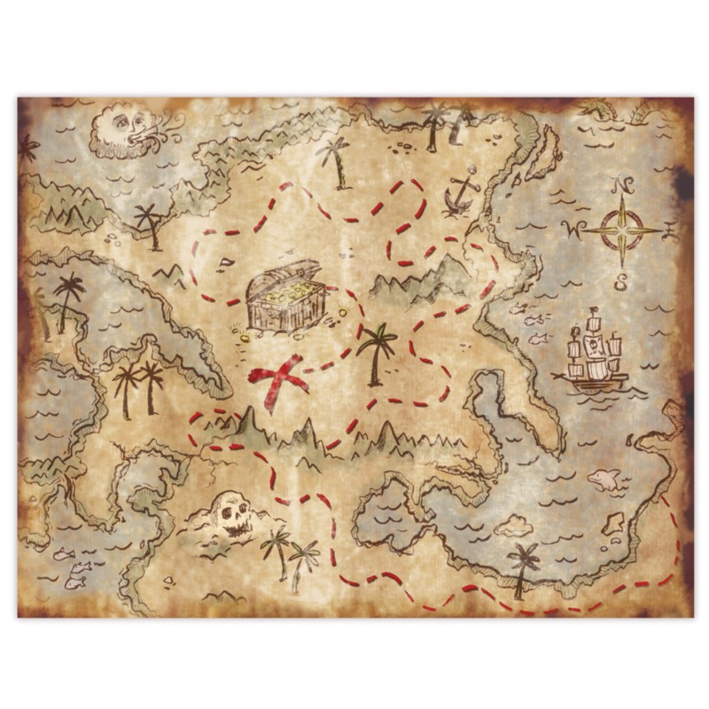 Plastic Treasure Map Placemats