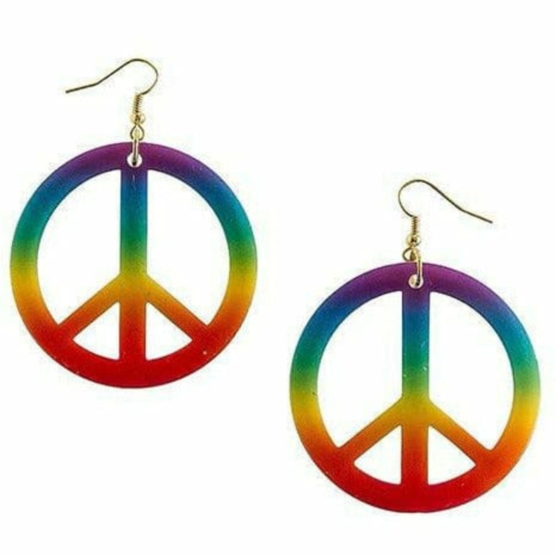Rainbow Peace Sign Earrings