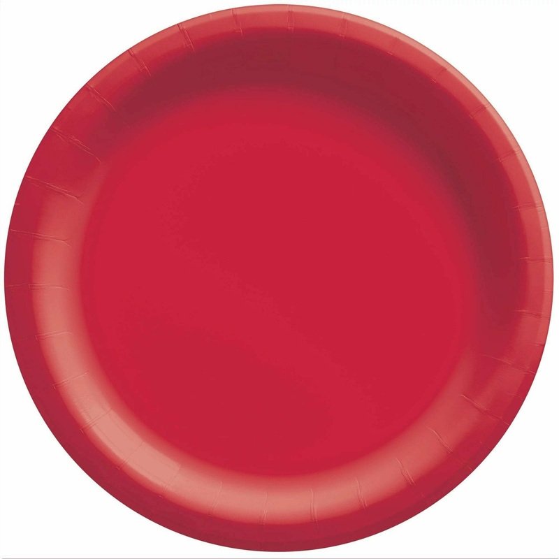 Apple Red - 8 1/2" Round Paper Plates, 20 Ct.
