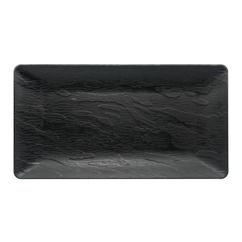 BLACK RUGGED FAUX SLATE TRAY 17 x 9