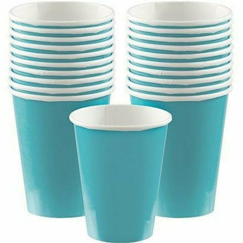 Caribbean Blue Paper Cups 20ct