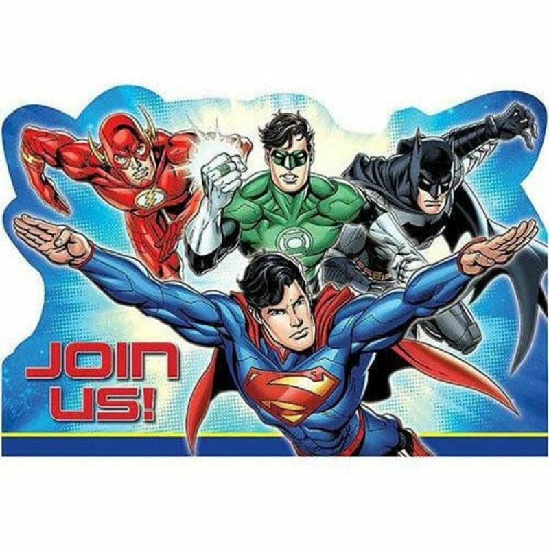 Justice League Invitations 8ct