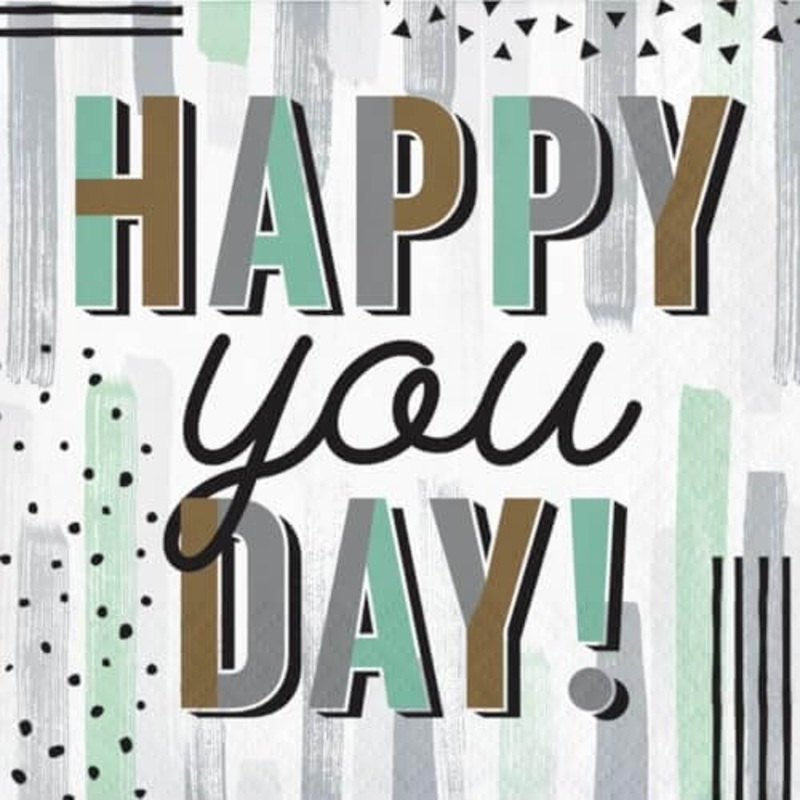 Minted Milestone Happy You Day Beverage Napkins - 16 ct