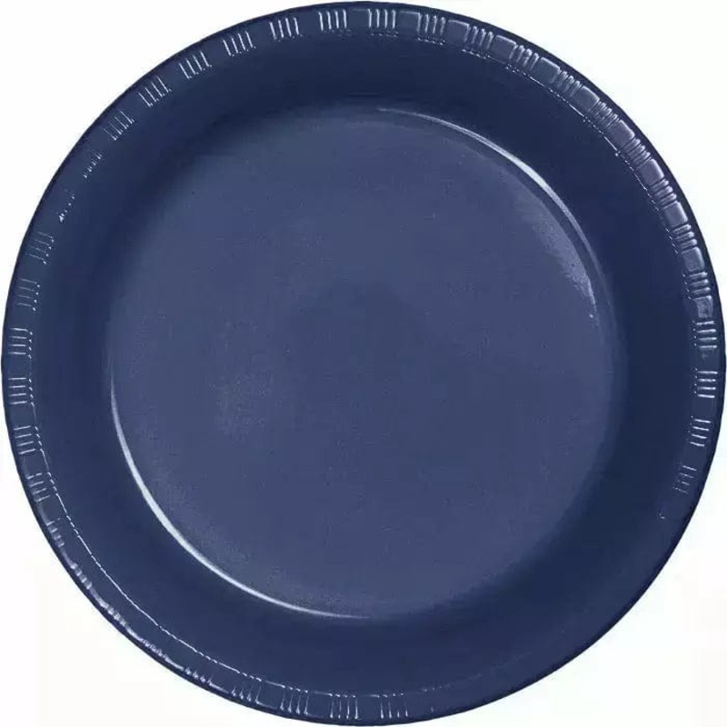Navy Blue Plastic Dessert Plates