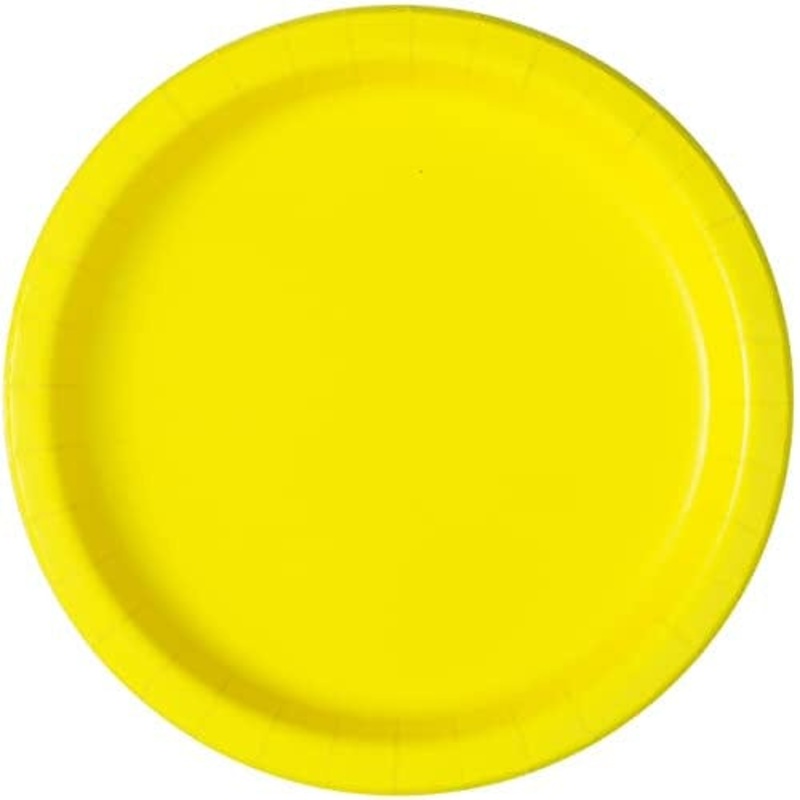 Neon Yellow Paper Lunch Plates