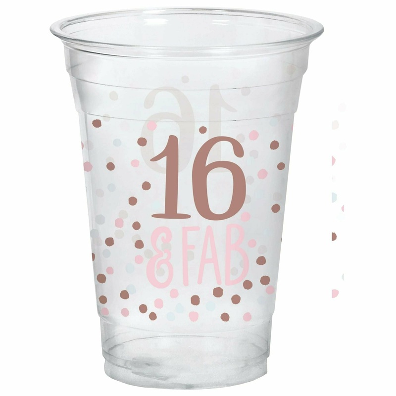 Sweet Sixteen Plastic Cups, 16 oz.