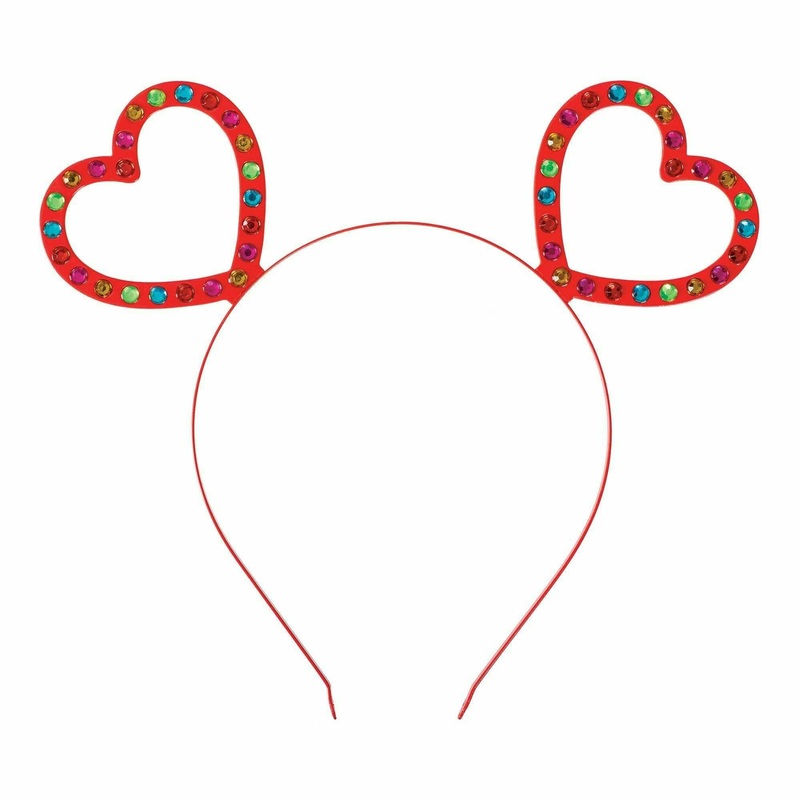 Valentine's Day Hearts Metal Headband w/ Bling