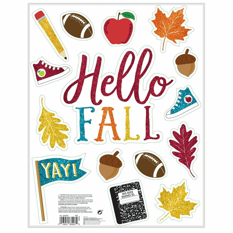 Back To School Glitter Window Decorations