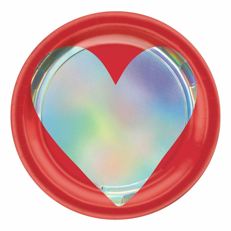 Heart Day Round Iridescent Plate