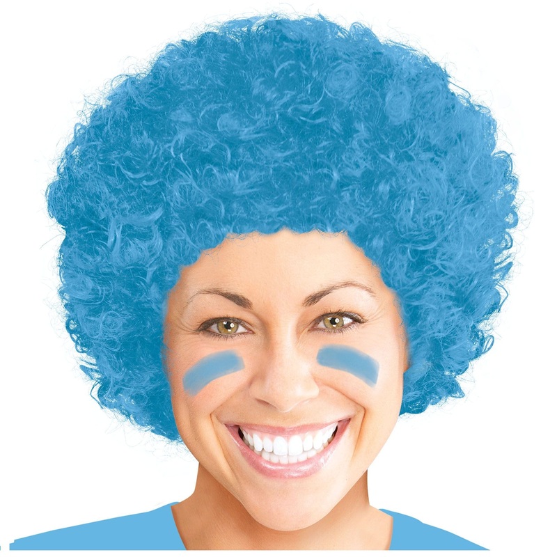 Light Blue Afro Curly Wig