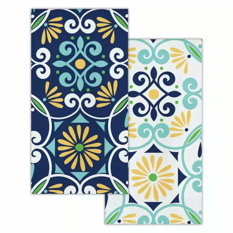 Moroccan Tile 2-Sided Guest Towels