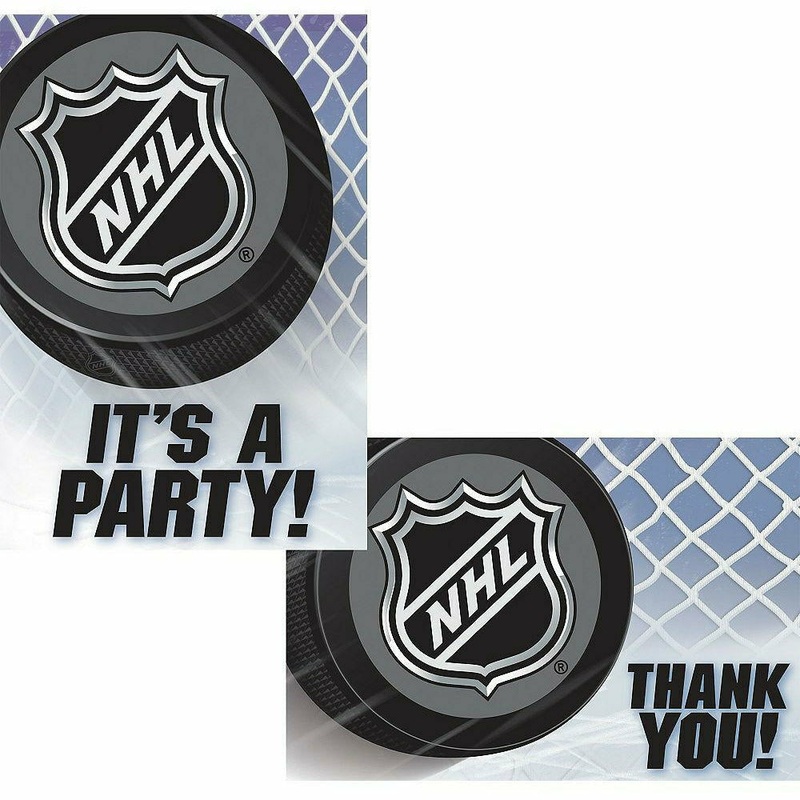 NHL Hockey Invitations & Thank You Notes for 8