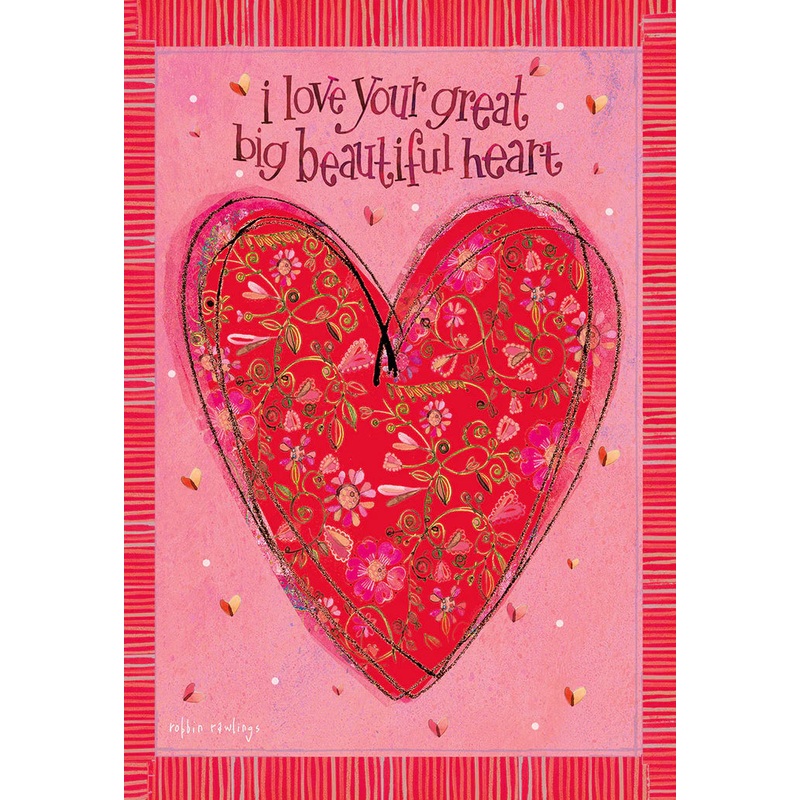 Valentine's Card - Great Big Beautiful Heart Valentine's Day Card