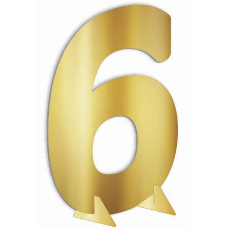 24" Gold Metallic Number 6