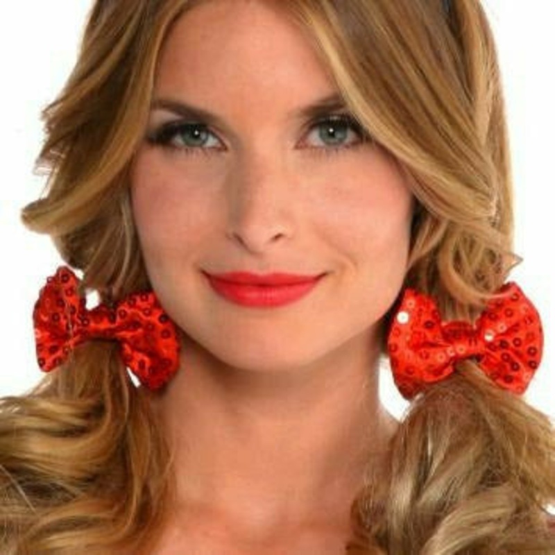 RED SEQUIN BOWS