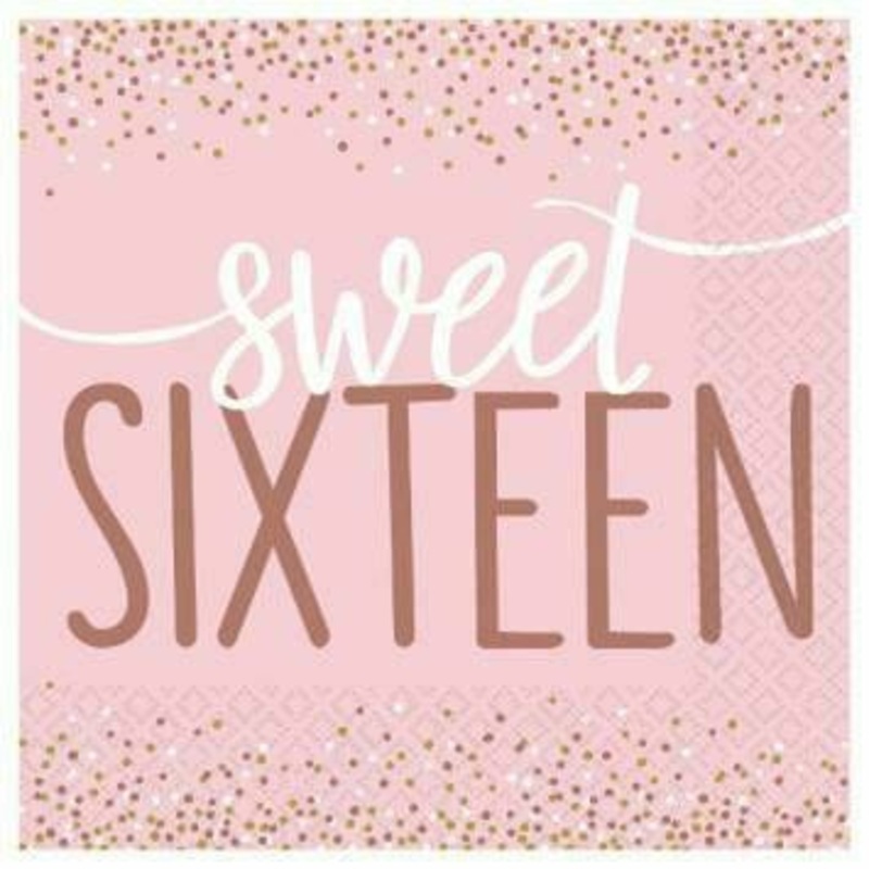SWEET 16 PINK LUNCH NAPKIN