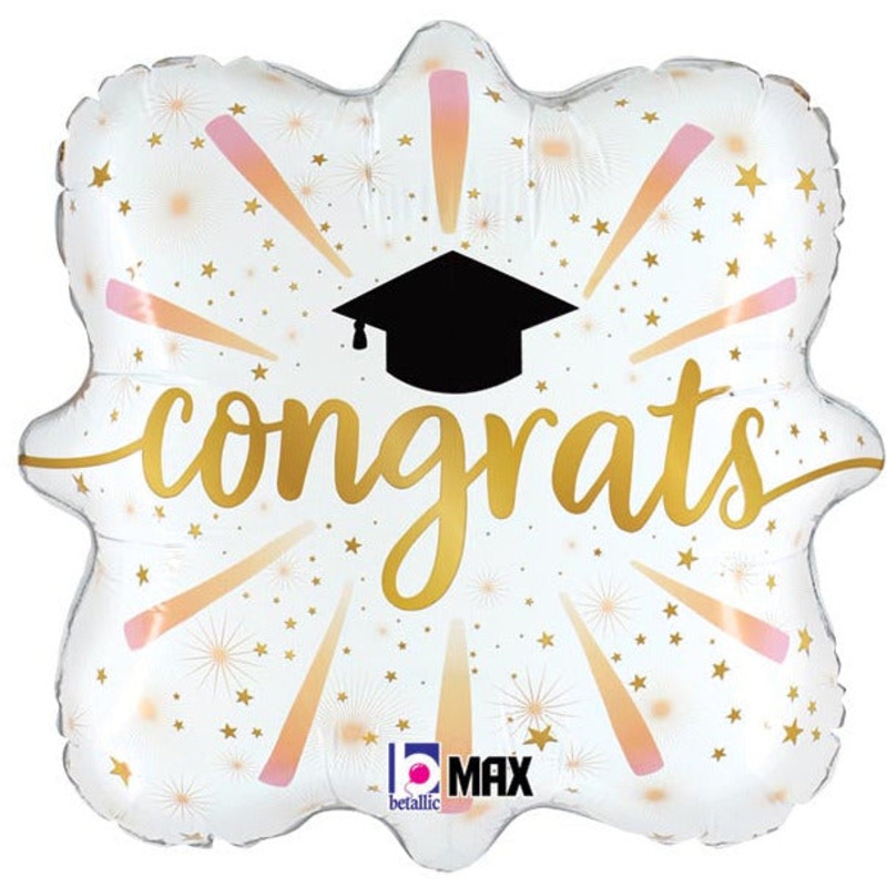 18" CONGRATS GRAD FIREWORKS FOIL BALLOON