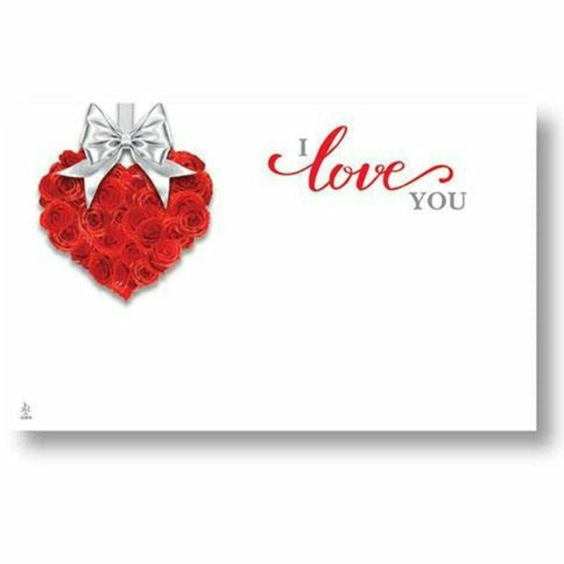 I Love You Red Rose Heart Card