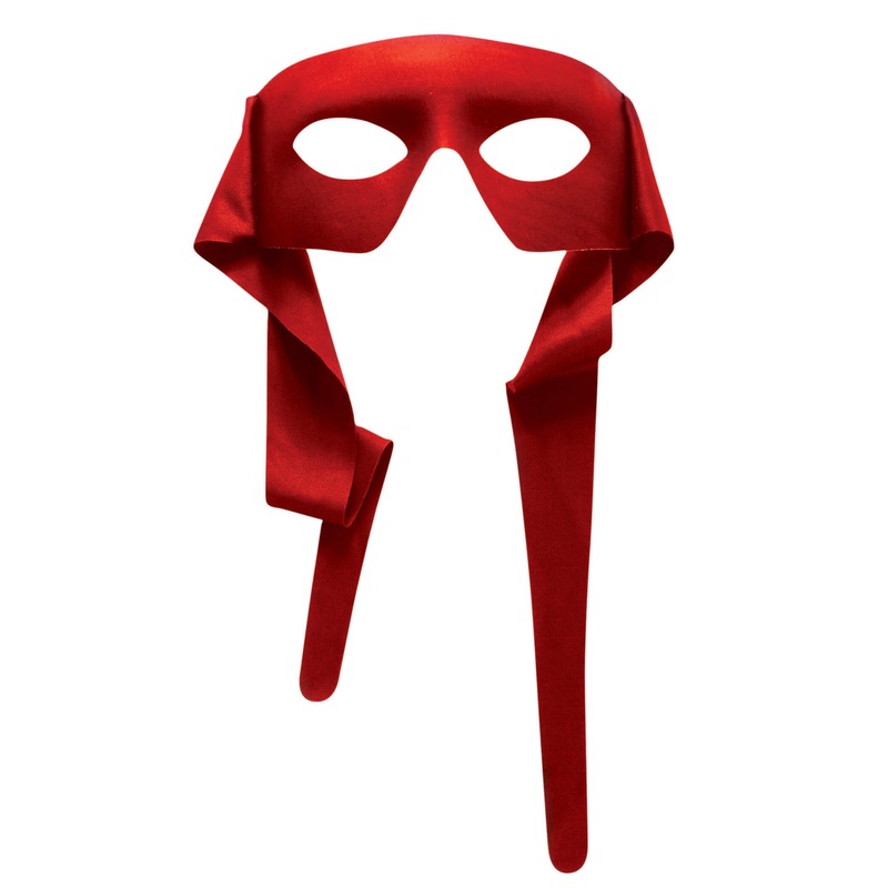 Masked Man Mask With Ties Red