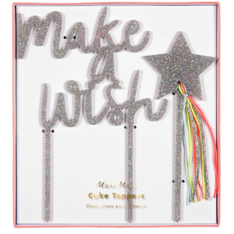 Meri Meri Make A Wish Acrylic Cake Toppers
