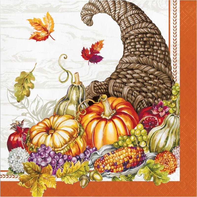 PLENTIFUL CORNUCOPIA LUNCHEON NAPKIN, 16 CT