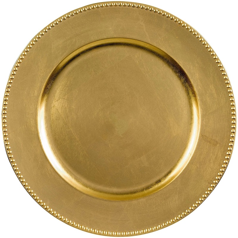 Premium Plastic Chargers - Gold